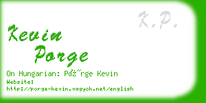 kevin porge business card